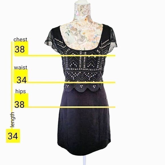 American Eagle Outfitters Charcoal Butterfly Sequined Bodycon Short Dress - Picture 3 of 11